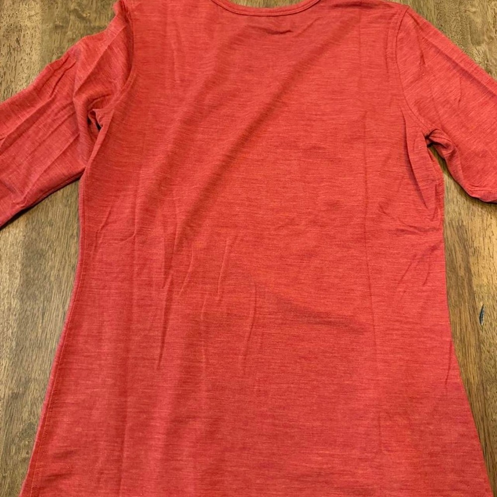 Woolx Women's DuraLite Merino Wool Long Sleeve Shirt Size M Orange - Picture 5 of 6